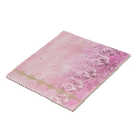 Azulejo Roses rosas rosas Damask Grunge - Tile