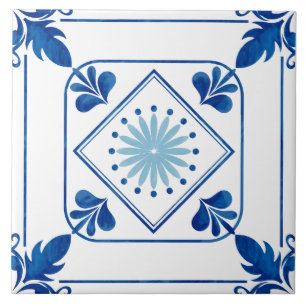 Azulejo Rosette Mediterráneo (azul claro) Tile cerámico