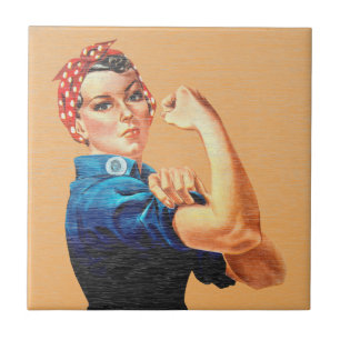 Azulejo Rosie la Remachadora Empoderamiento Vintage