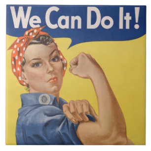 Azulejo Rosie la Remachadora: Mujeres Fuertes Empoderamien