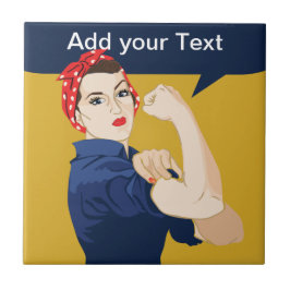 Azulejo Rosie Riveter Strong Woman