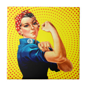 Azulejo Rosie the Riveter Flexing Muslo - Empoderamiento