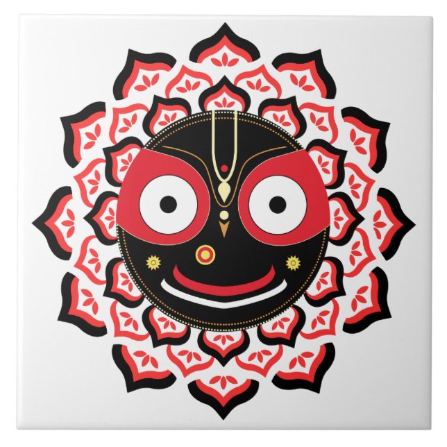 Azulejo Rostro de Lord Jagannath Chakra Deidad Hindú (Frente)