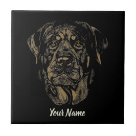 Azulejo Rottweiler Dog Vintage Portrait Rottie Diseño