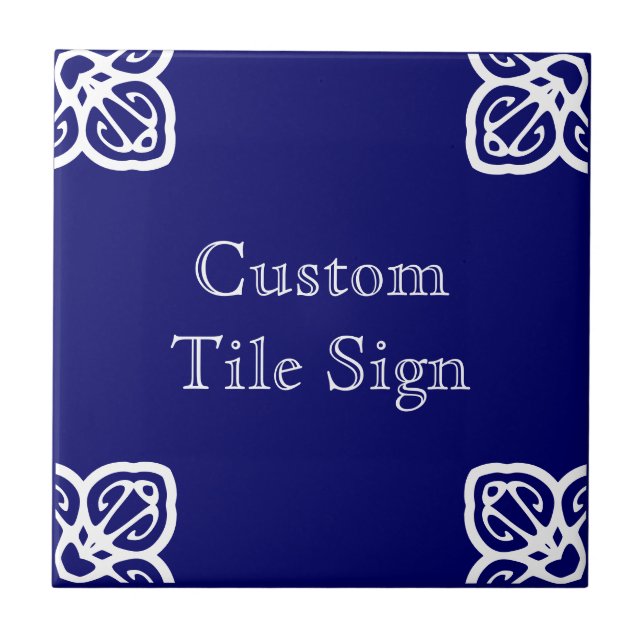Azulejo Rótulo de mosaico personalizado - Blanco español s (Frente)