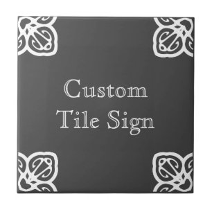 Azulejo Rótulo de mosaico personalizado - blanco español s