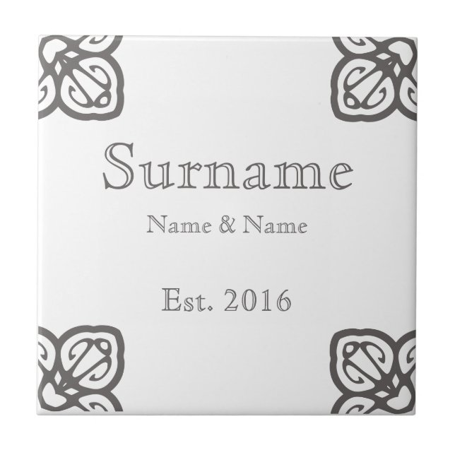 Azulejo Rótulo de nombre de familia español (Frente)