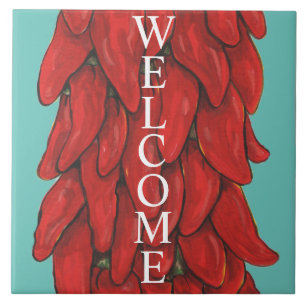 Azulejo Rótulo de pimienta del suroeste de Chile rojo bie