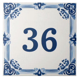 Azulejo Rótulo de placa de la casa Personalizado Delft azu