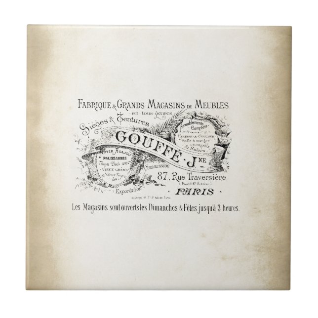 Azulejo Rótulo francés del almacén grande (Frente)