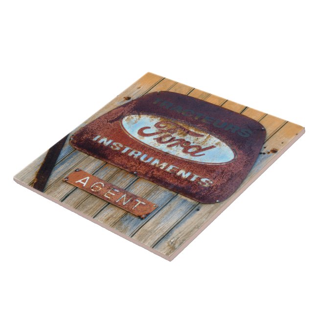 Azulejo Rótulo francés Rusty Enamel. (Lado)