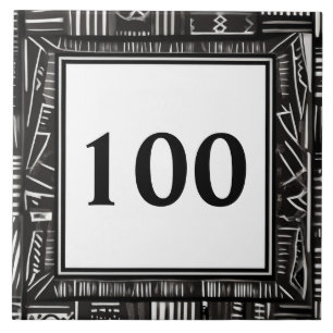 Azulejo Rótulo moderno en blanco y negro