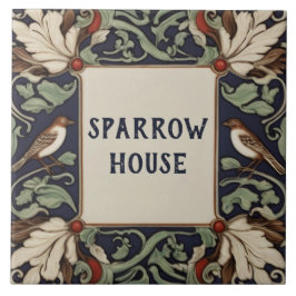 Azulejo Rótulo Plaque Plate de la Casa de las Aves Verdes