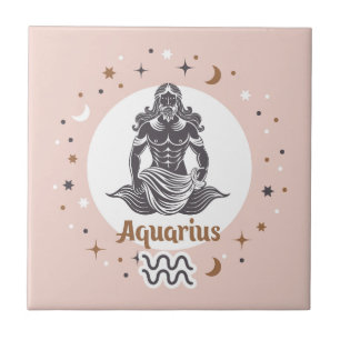 Azulejo Rótulo Zodiac Aquarius