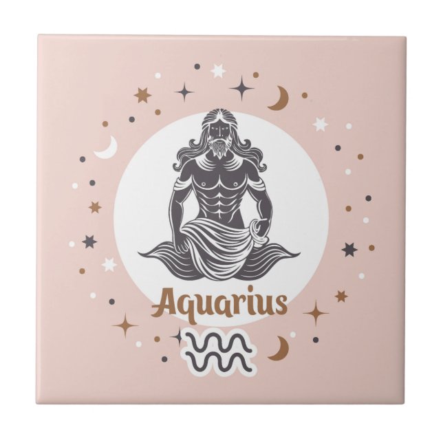 Azulejo Rótulo Zodiac Aquarius (Frente)