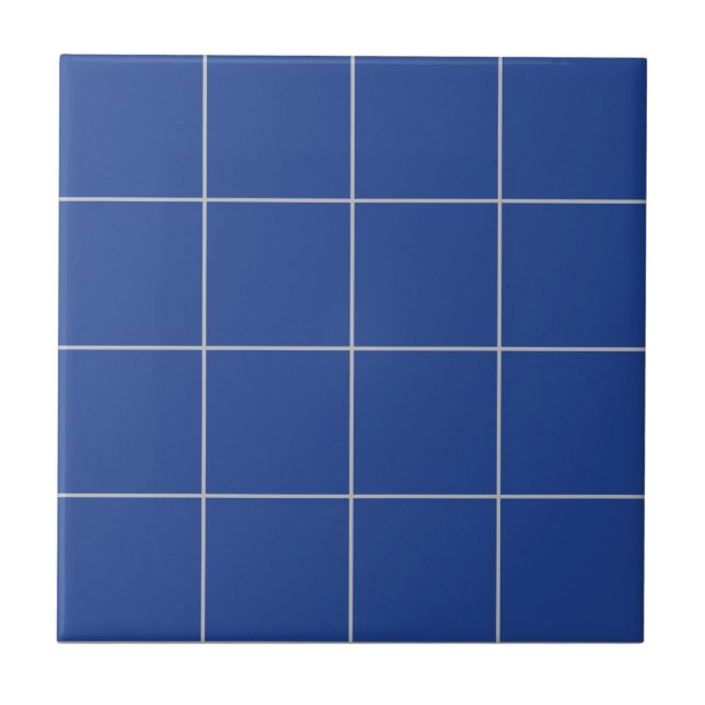Azulejo Royal Blue Thin Grid Tile (Frente)