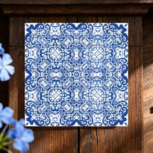 Azulejo Royal Filigree Intricate Blue and White Ornamental