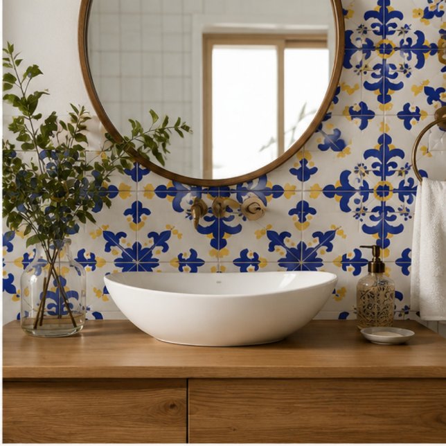 Azulejo Royal Fleur Bold Blue and Gold Botanical  (Subido por el creador)