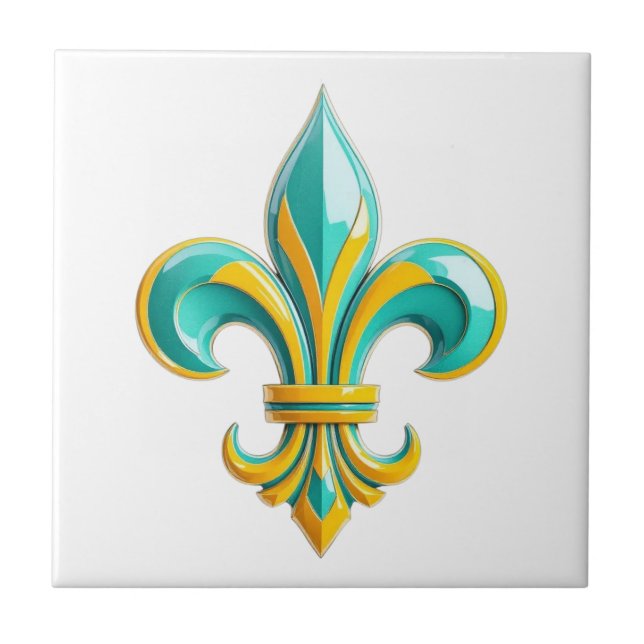 Azulejo Royal Harmony - fleur de lis Ceramic Tile (Frente)