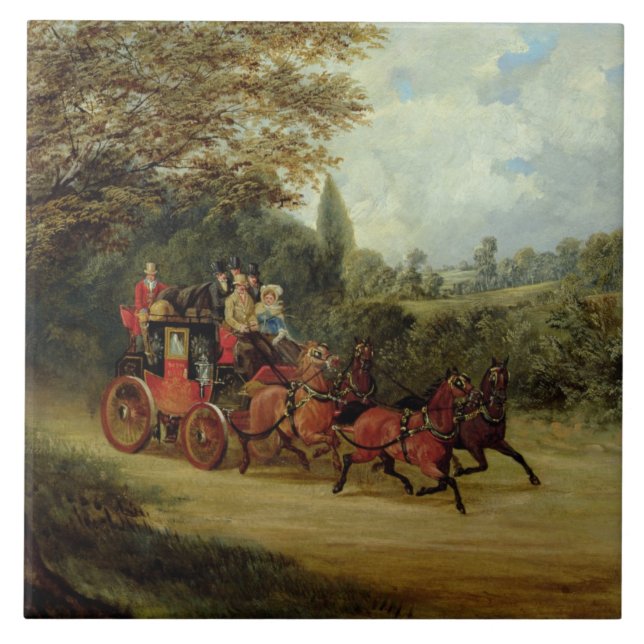 Azulejo Royal Mail entrena con los pasajeros (aceite en (Frente)