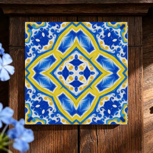 Azulejo Royal Sapphire Luxurious Blue and Gold Geometric