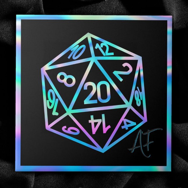 Azulejo RPG Crit AF | Holo Fantasy Tabletop PnP Gamer Dice (Subido por el creador)