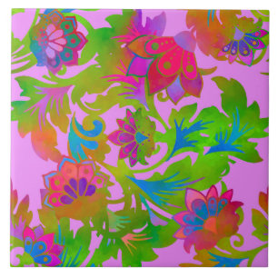 Azulejo Rubor de giro floral jacobino