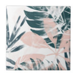 Azulejo Rubor tropical<br><div class="desc">"Rubor II tropical",  por June Erica Vess. Presenta una vegetación tropical con colores que le confieren un toque de color.</div>