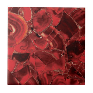 Azulejo Ruby Rojo Quartz Crystal Gemstone Imprimir