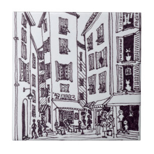 Azulejo Rue Droite y Rue Collet   Viejo Niza, Francia