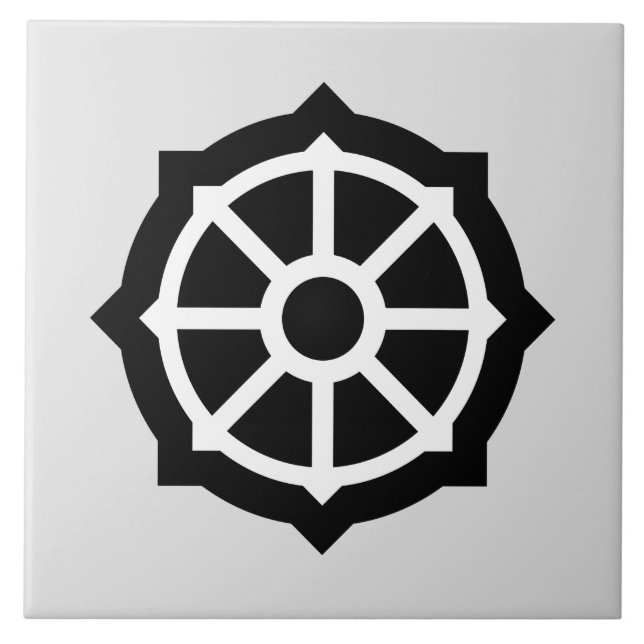 Azulejo Rueda de Dharma (Budismo, hinduismo) (Frente)