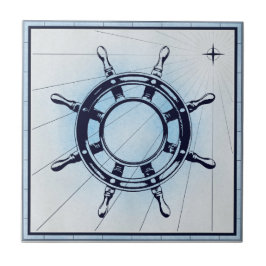 Azulejo Rueda de náutica vintage