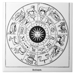 Azulejo Rueda de zodiaco vintage