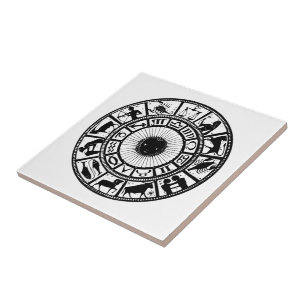 Azulejo Rueda de zodiaco vintage