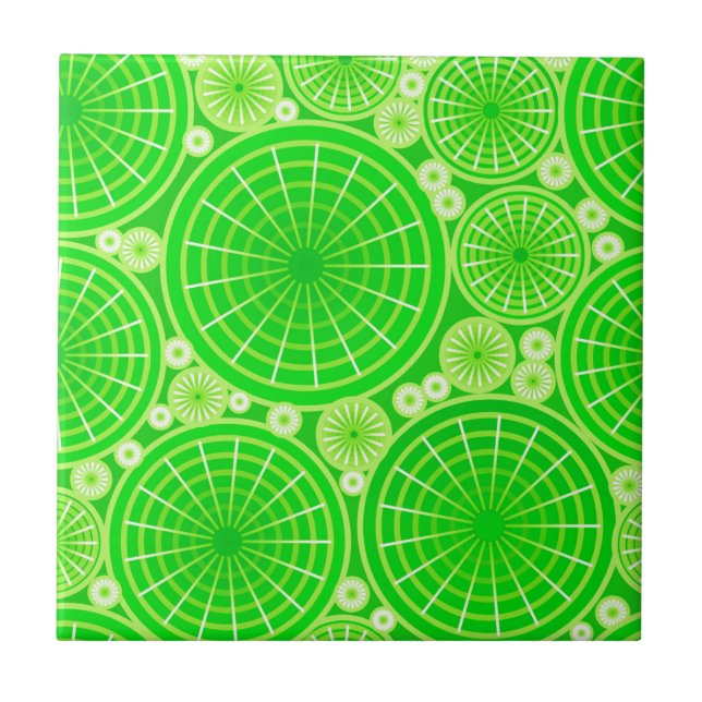 Azulejo Ruedas anidadas - verde lima (Frente)