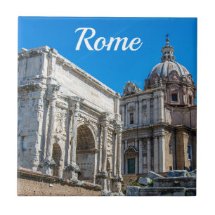 Azulejo Ruinas del Foro Romano en Roma, Italia