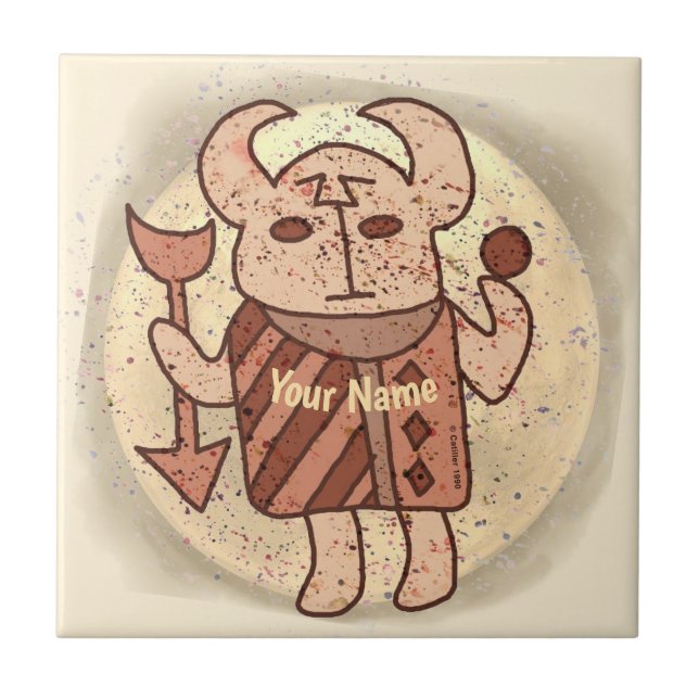 Azulejo Runa Toro Tribal (Frente)