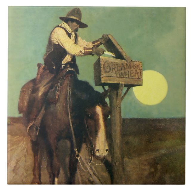Azulejo “Rural Delivery” Western Art by NC Wyeth (Frente)