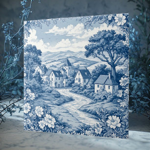 Azulejo Rural francés pastoral país Toile De Jouy floral