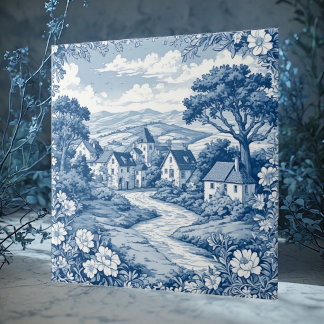 Azulejo Rural francés pastoral país Toile De Jouy floral