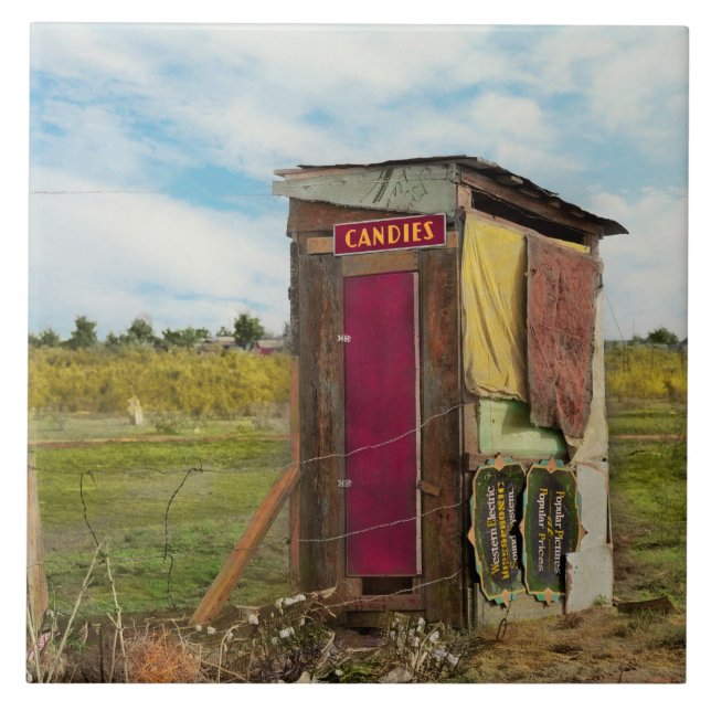 Azulejo Rural - Letrina - Caramelos gratis 1939 (Frente)