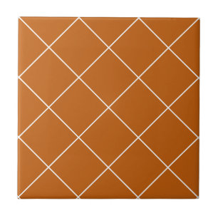 Azulejo Rust Naranja simple Geometris Rejilla de diamantes