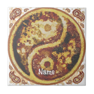 Azulejo Rust Yin Yang