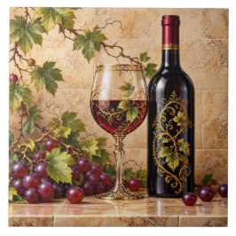 Azulejo Rustic Autumn Harvest - Wine & Grape