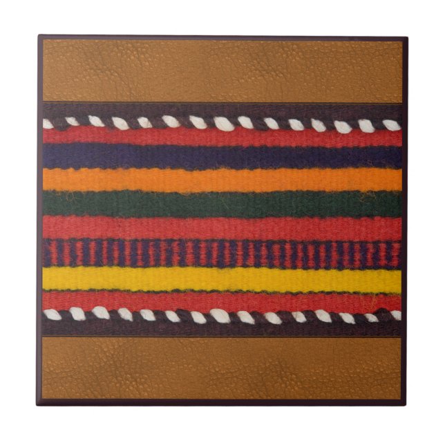 Azulejo Rustic Faux Leather Bold Ethics Strips Western (Frente)