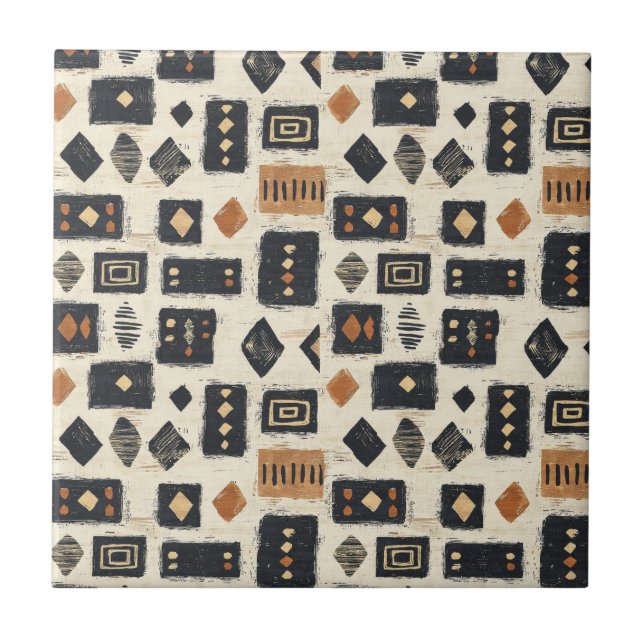 Azulejo Rustic Mudcloth Geometric Pattern (2) (Frente)