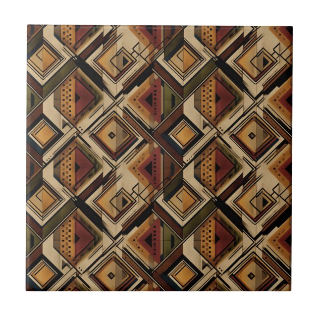 Azulejo Rustic Southwestern Stripe Pattern (1) (Frente)