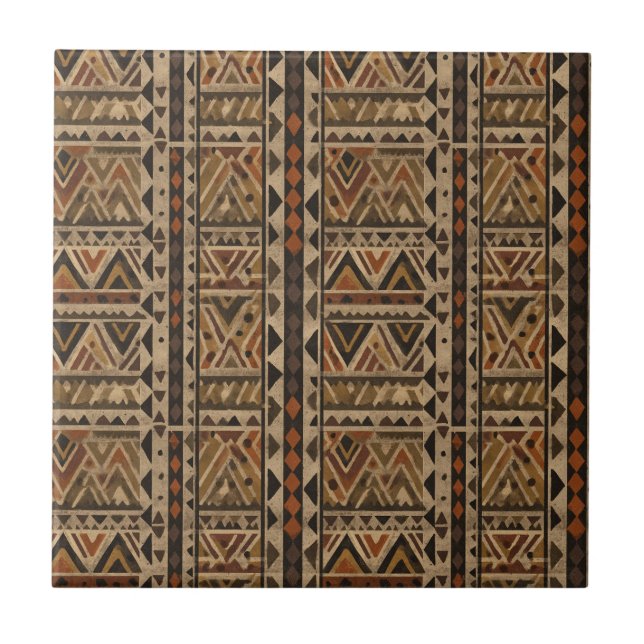Azulejo Rustic Southwestern Stripe Pattern (2) (Frente)