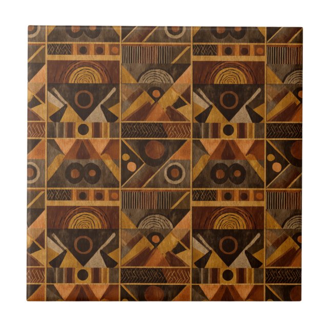 Azulejo Rustic Southwestern Stripe Pattern (4) (Frente)