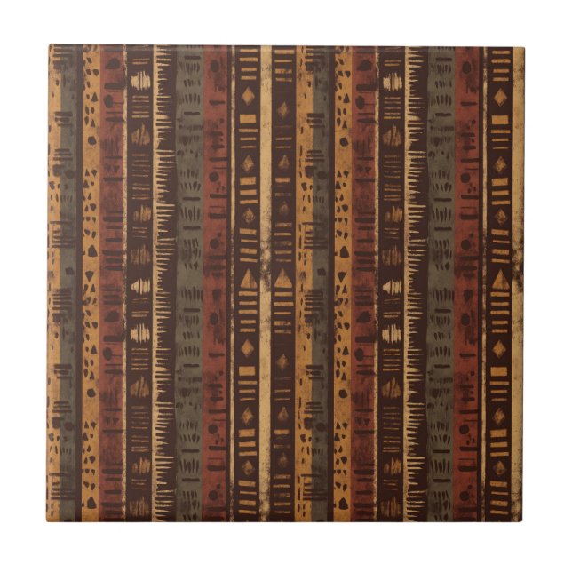 Azulejo Rustic Southwestern Stripe Pattern (5) (Frente)